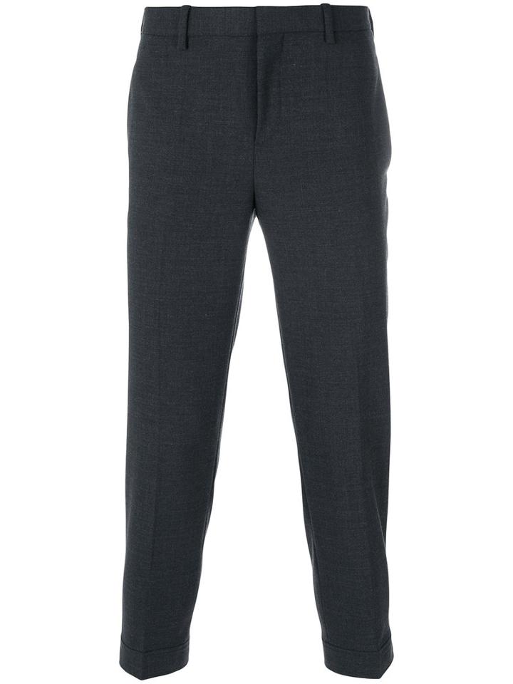 Neil Barrett - Cropped Trousers - Men - Cotton/polyester/spandex/elastane/virgin Wool - 46, Grey, Cotton/polyester/spandex/elastane/virgin Wool