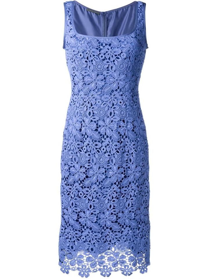 Alberta Ferretti Guipure Lace Fitted Dress