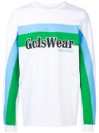 Gcds Striped Logo Sweater - White