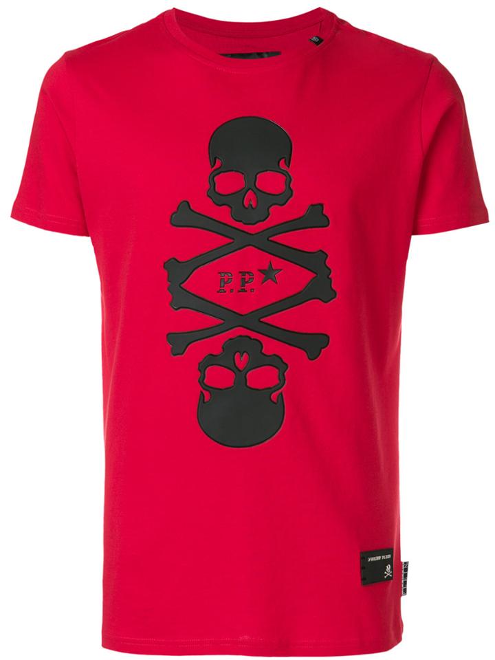 Philipp Plein Skull Patch T-shirt - Red