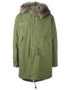 Mr & Mrs Italy Fur Collar Parka, Men's, Size: Small, Green, Cotton/lamb Nubuck Leather/rabbit Fur/racoon Fur