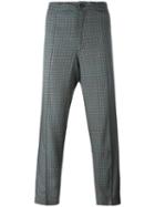 Emiliano Rinaldi Geometric Pattern Cropped Trousers, Men's, Size: 48, Green, Viscose/cupro