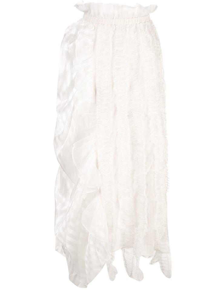 Renli Su Asymmetric Ruffle Skirt - White