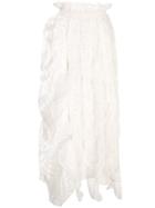 Renli Su Asymmetric Ruffle Skirt - White