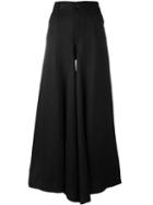 Mm6 Maison Margiela Super Flared Trousers, Women's, Size: 40, Black, Linen/flax/viscose