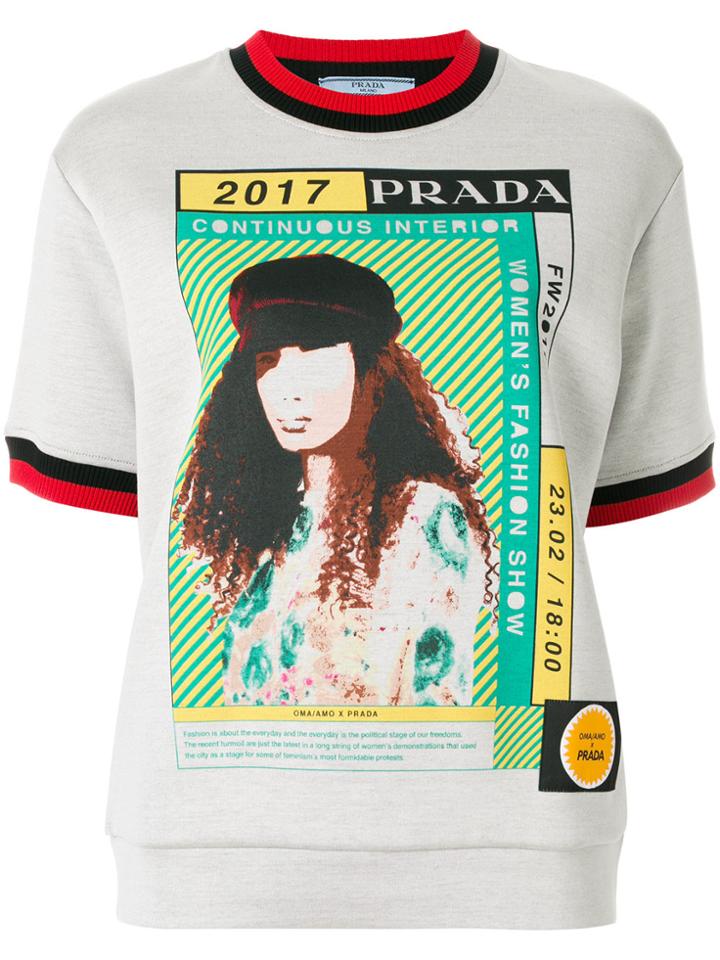 Prada 2017 Motif T-shirt - Grey