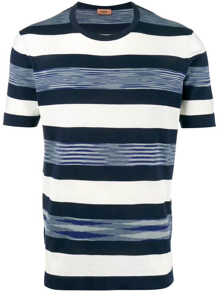 Missoni - Multi-stripe Weave T-shirt - Men - Cotton - 50, Blue, Cotton