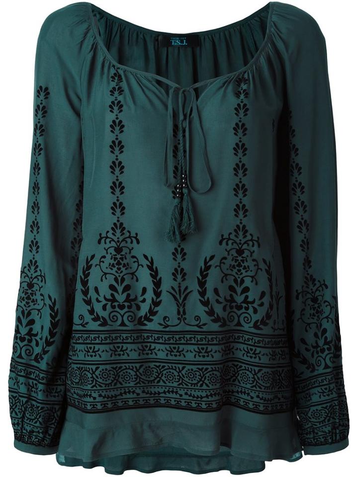Twin-set Arabesque Print Blouse, Women's, Size: Small, Green, Viscose