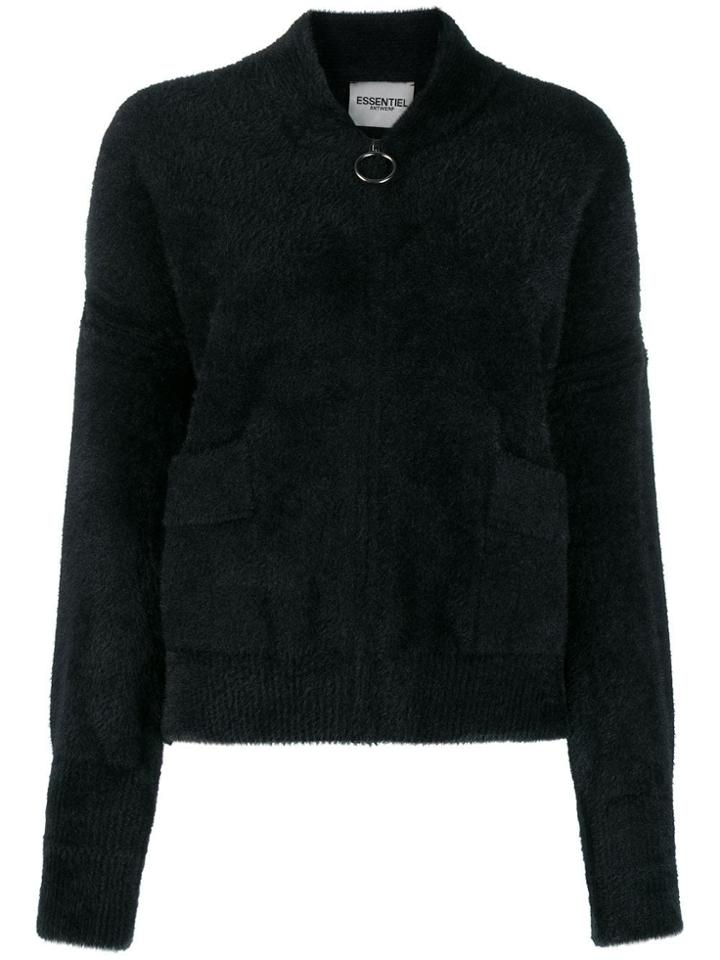 Essentiel Antwerp Zip-up Cardigan - Black