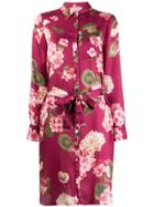 Twin-set Floral Print Shirt Dress - Red