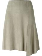 Steffen Schraut Leather Skirt, Women's, Size: 40, Green, Goat Suede