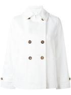 Alberto Biani Boxy Double-breasted Jacket, Women's, Size: 40, White, Cotton