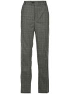 Strateas Carlucci Straight Check Trousers - Grey