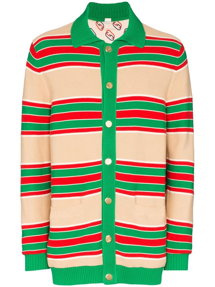 Gucci Web-style Stripe Reversible Cardigan - Multicolour