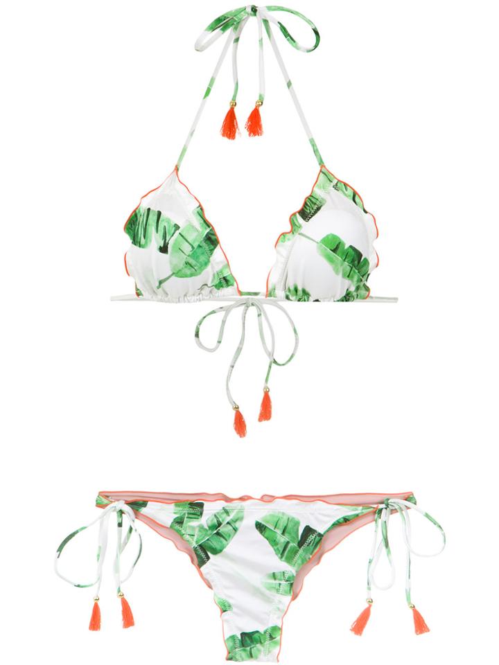 Brigitte Foliage Print Bikini Set - Green