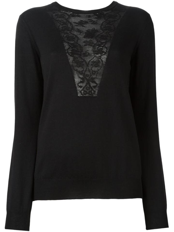 Lanvin Lace Detail Jumper, Women's, Size: Large, Black, Polyamide/wool