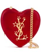 Saint Laurent Mini 'love' Heart Chain Bag, Women's, Red