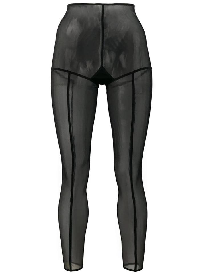 Ann Demeulemeester Footless Solid Stripe Tights - Black