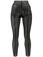 Ann Demeulemeester Footless Solid Stripe Tights - Black