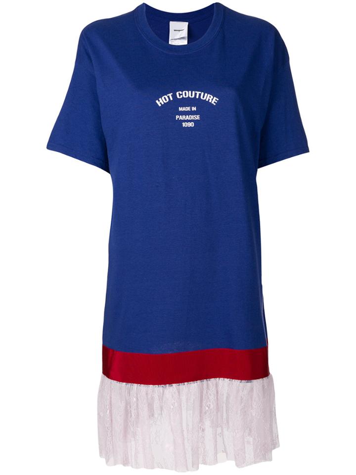 Brognano Fringed T-shirt Dress - Blue