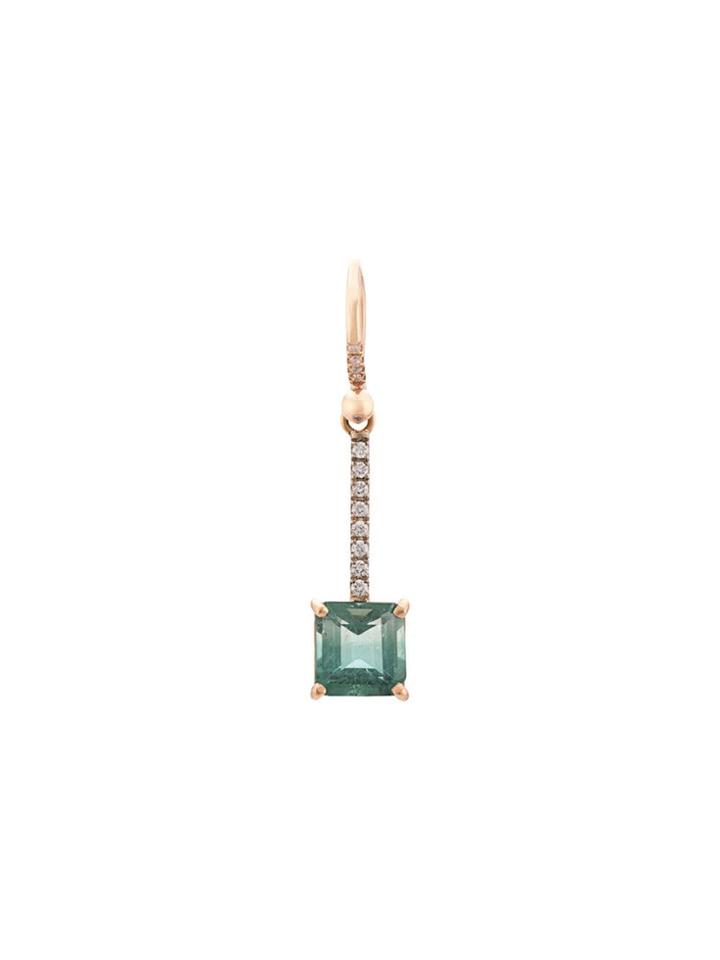 Irene Neuwirth 18kt Gold Bi-color Tourmaline Square Drop Earring