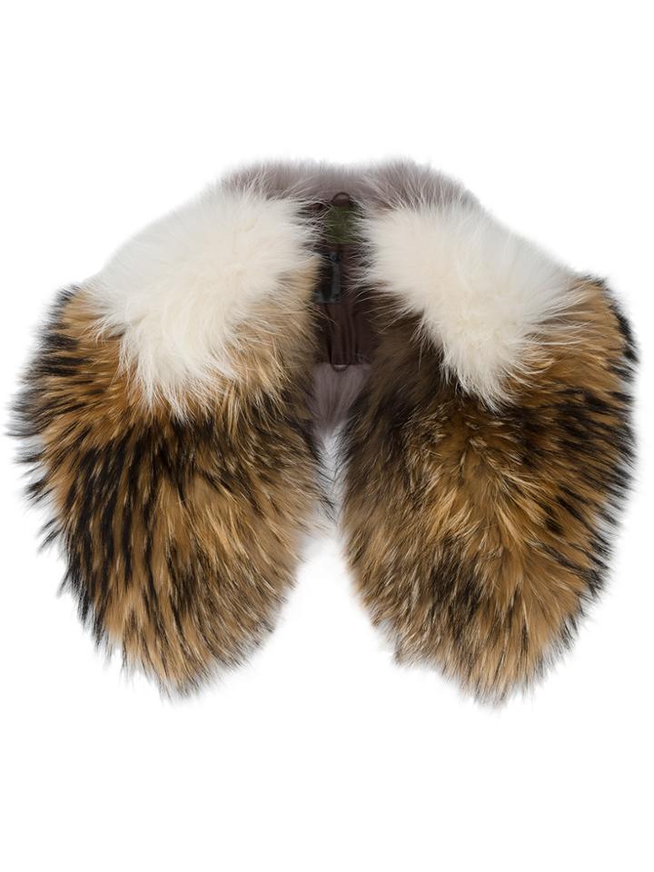 Mr & Mrs Italy Striped Fur Collar - Multicolour