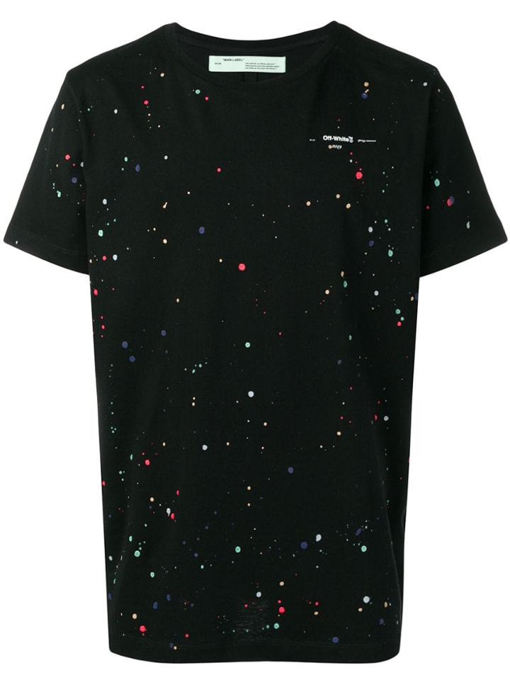 Off-white Paint Splatter Print T-shirt - Black