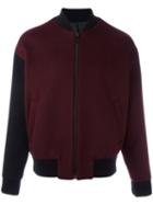 System Zipped Bomber Jacket, Men's, Size: Medium, Red, Wool/polyurethane