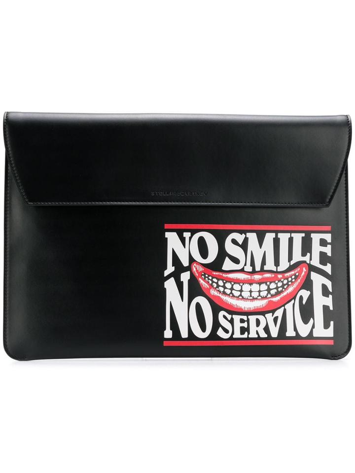 Stella Mccartney No Smile No Service Envelope Clutch - Black