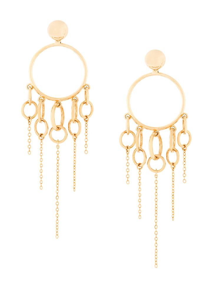 Eshvi Jumping Charm Hoop Earrings - Yellow & Orange