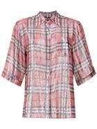 Reinaldo Lourenço Lurex Check Shirt - Pink & Purple