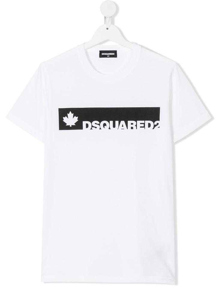 Dsquared2 Kids Teen Logo Printed T-shirt - White