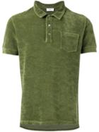 Closed Short Sleeve Polo Shirt With Pocket, Men's, Size: Large, Green, Cotton/polyester