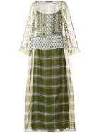 Alberta Ferretti Mixed Print Maxi Dress - Green