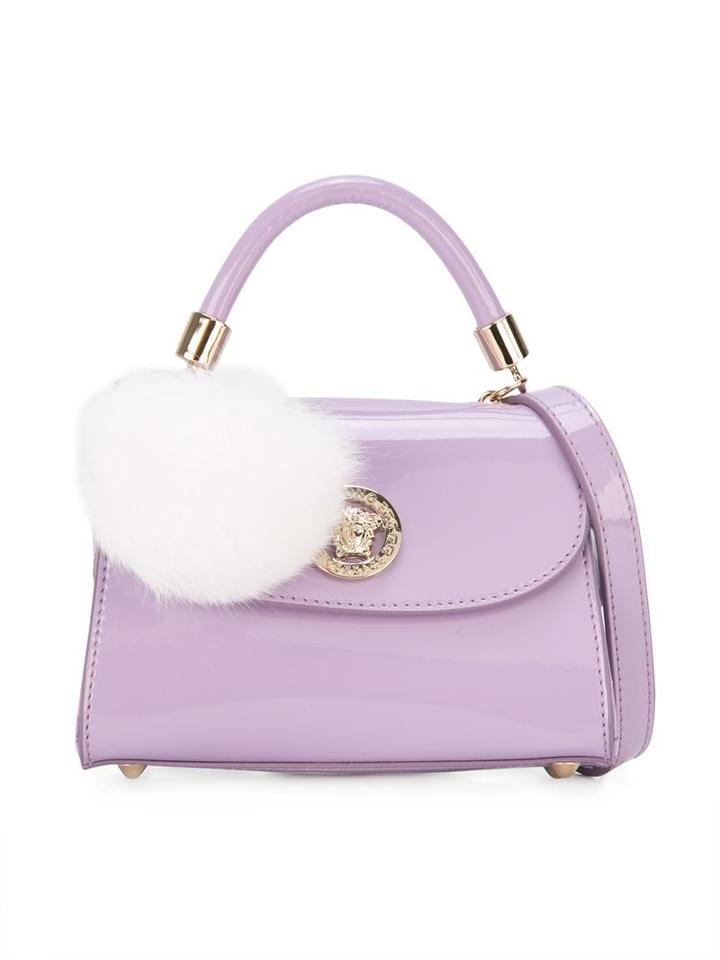Young Versace Pom Pom Charm Shoulder Bag, Pink/purple