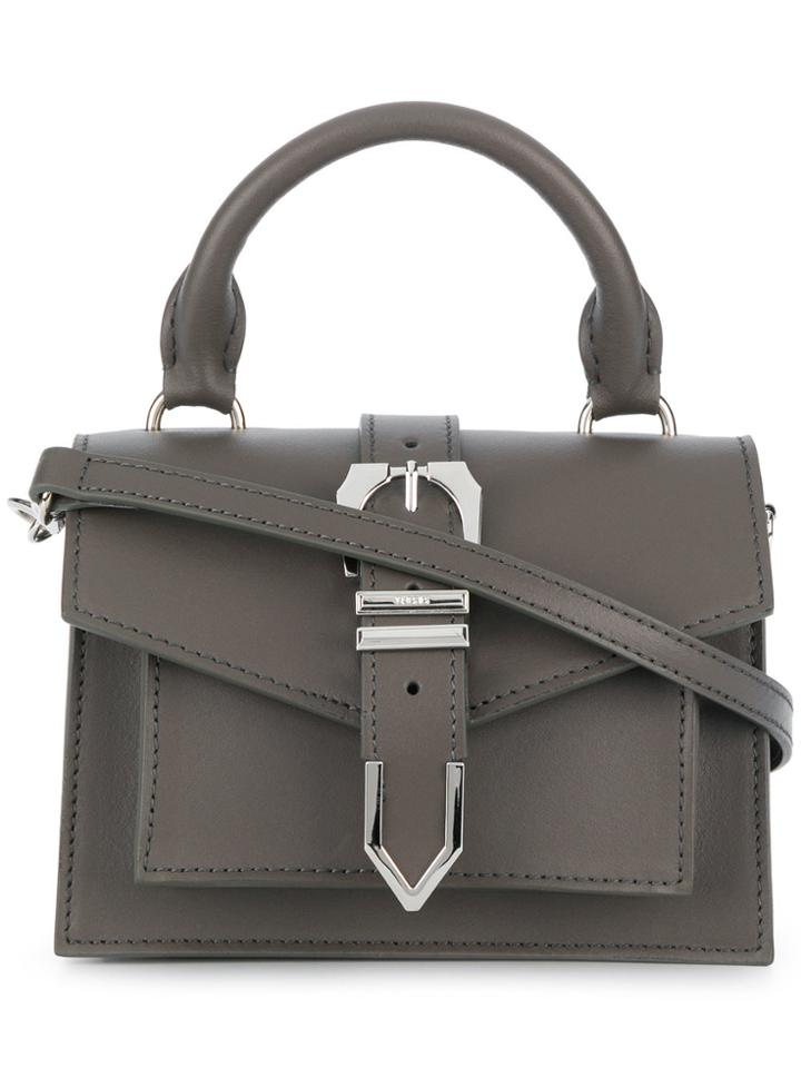 Versus Buckle Fastening Shoulder Bag - Grey