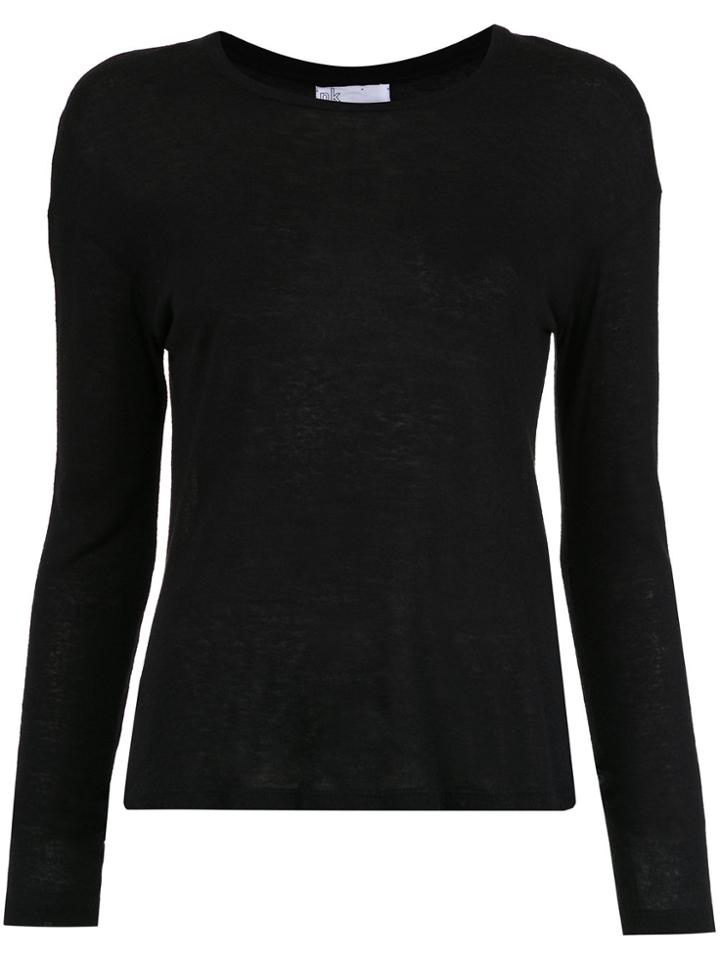 Nk Linen-blend Blouse - Black