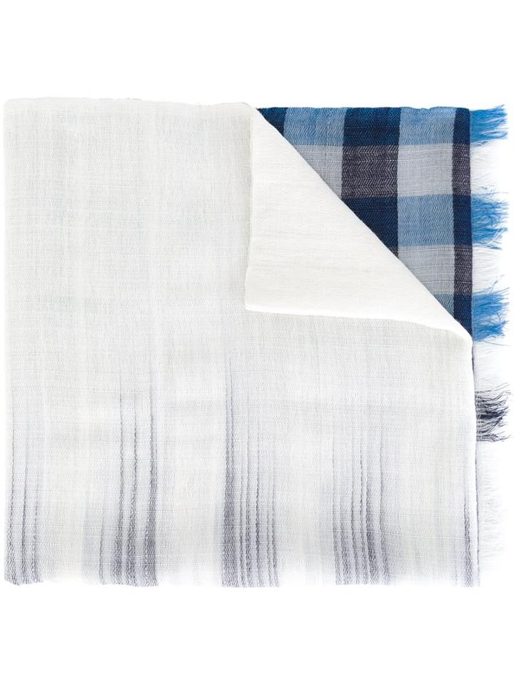 Ps Paul Smith Gingham Frayed Scarf