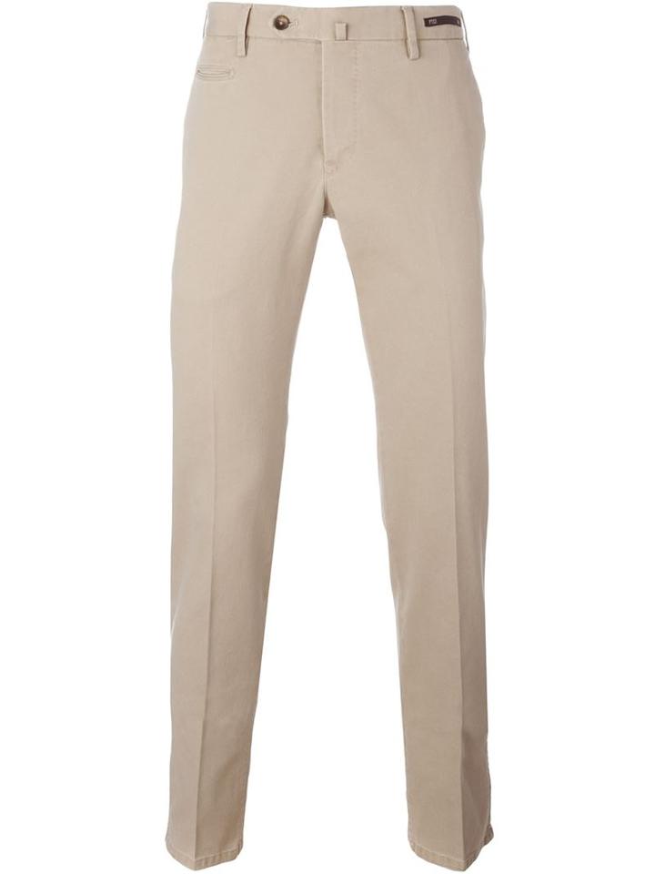 Pt01 Front Pleated Trousers, Men's, Size: 52, Nude/neutrals, Cotton/spandex/elastane