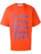 Msgm 'i Wish' Print T-shirt, Men's, Size: Small, White, Cotton