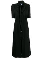 Prada Silk Blend Embellished Buttoned Dress - Black