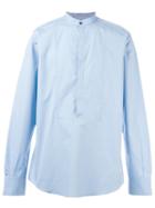 Dolce & Gabbana Mandarin Collar Shirt, Men's, Size: 41, Blue, Cotton