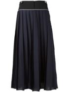 Victoria Victoria Beckham - Mid-rise Pleated Midi Skirt - Women - Silk/polyester - 8, Women's, Blue, Silk/polyester