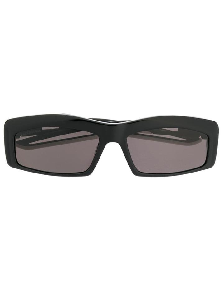 Balenciaga Eyewear Hybrid Rectangle Sunglasses - Black