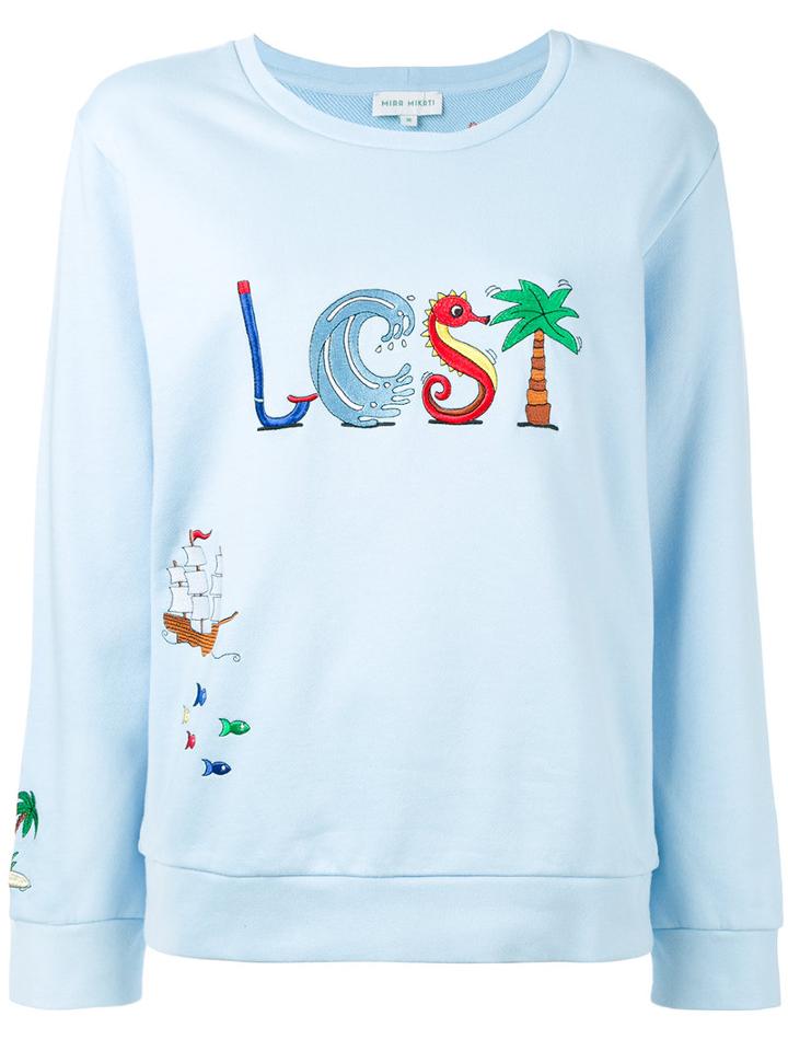 Mira Mikati Embroidered Sweatshirt, Women's, Size: 40, Blue, Cotton