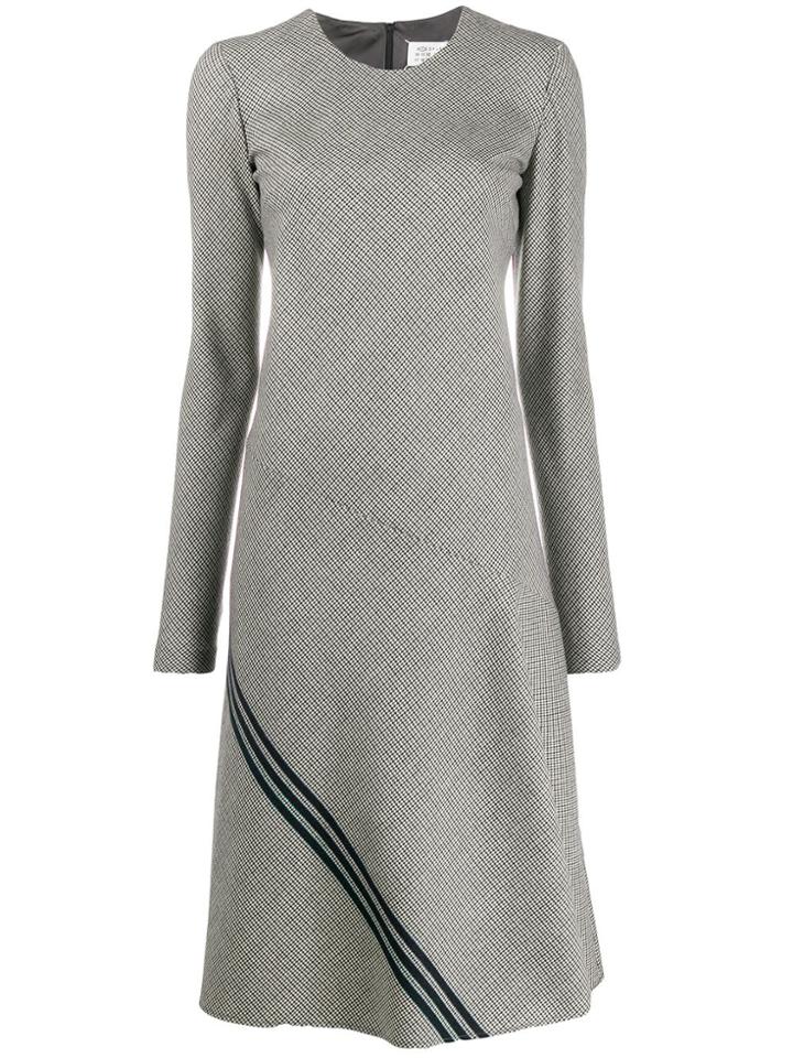 Maison Margiela Diagonal Stripe Houndstooth Dress - Black