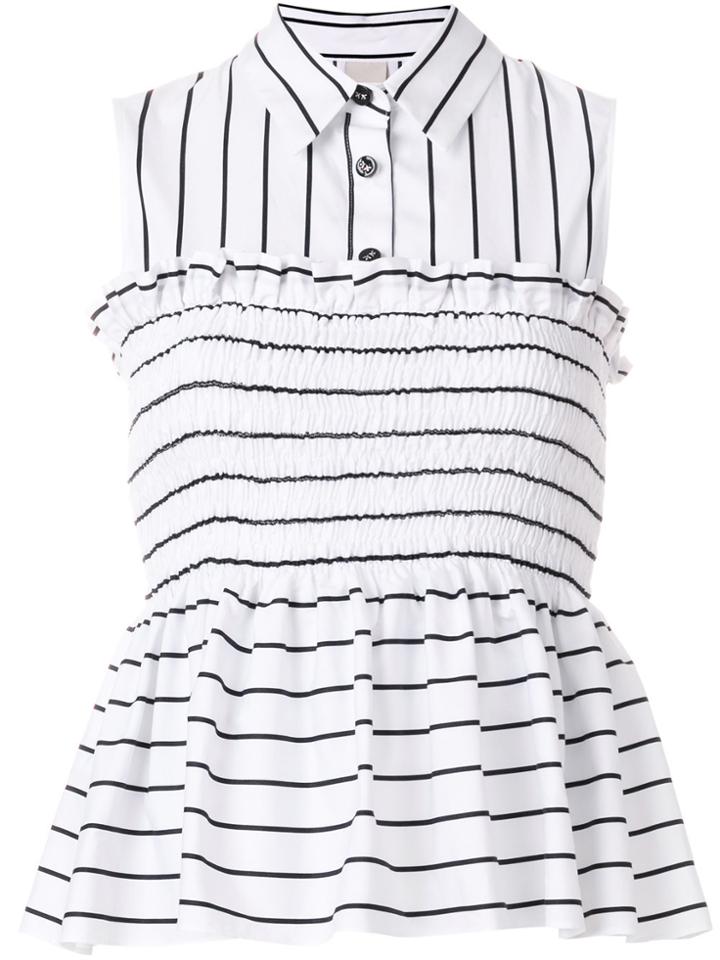 Pinko Sleeveless Striped Top - White