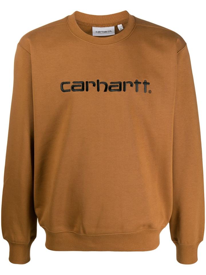 Carhartt Wip Logo Embroidered Sweatshirt - Brown