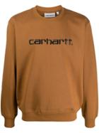 Carhartt Wip Logo Embroidered Sweatshirt - Brown