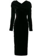 Christopher Kane Stretch Velvet Long Sleeve Dress - Black